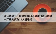 浙江武义一厂房火灾致11人遇难（浙江武义一厂房火灾致11人遇难0）