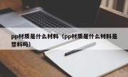 pp材质是什么材料（pp材质是什么材料是塑料吗）