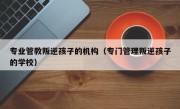 专业管教叛逆孩子的机构（专门管理叛逆孩子的学校）