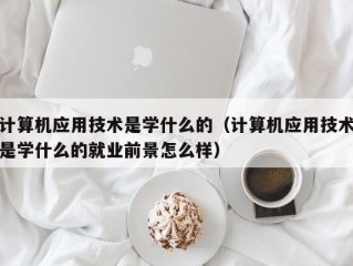 计算机应用技术是学什么的（计算机应用技术是学什么的就业前景怎么样）