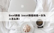 Excel表格（excel表格斜线一分为二怎么弄）