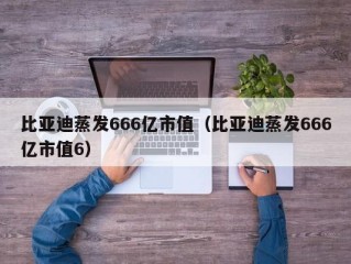 比亚迪蒸发666亿市值（比亚迪蒸发666亿市值6）