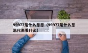 99977是什么意思（99977是什么意思代表着什么）