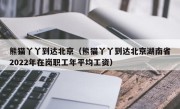 熊猫丫丫到达北京（熊猫丫丫到达北京湖南省2022年在岗职工年平均工资）