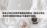 知名公司沦为境外情报机构帮凶（知名公司沦为境外情报机构帮凶!大量细节披露）