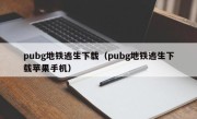 pubg地铁逃生下载（pubg地铁逃生下载苹果手机）