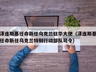 泽连斯基任命新任乌克兰驻华大使（泽连斯基任命新任乌克兰特别行动部队司令）