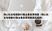 锦心似玉电视剧45集全集免费观看（锦心似玉电视剧45集全集免费观看西瓜视频）