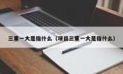 三重一大是指什么（项目三重一大是指什么）