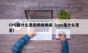 CPU是什么意思网络用语（cpu是什么意思）