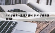 985毕业生大量涌入县城（985毕业生回县城）