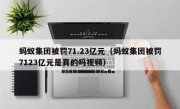 蚂蚁集团被罚71.23亿元（蚂蚁集团被罚7123亿元是真的吗视频）