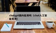 chatgpt国内能用吗（chat人工智能免费）