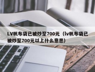 LV帆布袋已被炒至700元（lv帆布袋已被炒至700元以上什么意思）