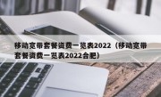 移动宽带套餐资费一览表2022（移动宽带套餐资费一览表2022合肥）