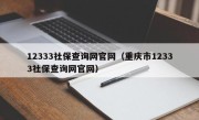 12333社保查询网官网（重庆市12333社保查询网官网）