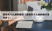 高伟光个人资料简介（高伟光个人资料简介及马伊琍）