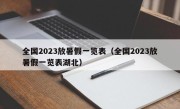 全国2023放暑假一览表（全国2023放暑假一览表湖北）