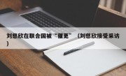 刘慈欣在联合国被“催更”（刘慈欣接受采访）