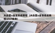 大白菜u盘装系统教程（大白菜u盘装系统教程win7镜像）