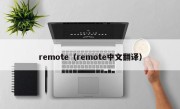 remote（remote中文翻译）