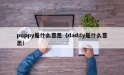 puppy是什么意思（daddy是什么意思）