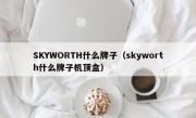 SKYWORTH什么牌子（skyworth什么牌子机顶盒）