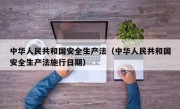 中华人民共和国安全生产法（中华人民共和国安全生产法施行日期）